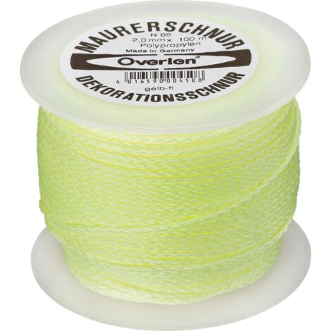 Cordeles albañil PP fluorescente 2,0mm 100m amarillo Overmann