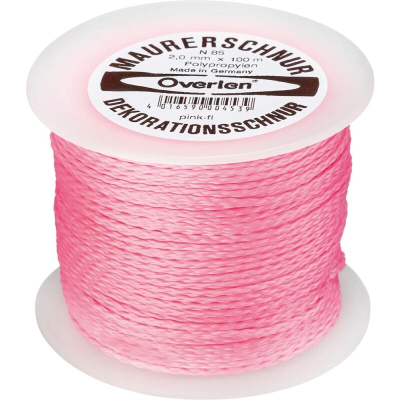 

Cordeles albañil PP fluorescente 2,0mm 100m rosa Overmann