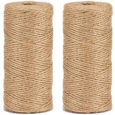 Cordeline Jute Naturel Ø1.5mm 100m Rouleau Lot de 2 x 200m Trois Brins Manuelle
