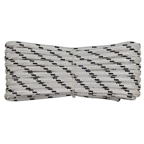 Corderie Italiane 006000754 Treccia mare multiuso giardino e fai da te, stabilizzato ai raggi U.V. resistente a intemperie e agenti atmosferici, 12 mm, 10 mt, colore bianco con spia blu