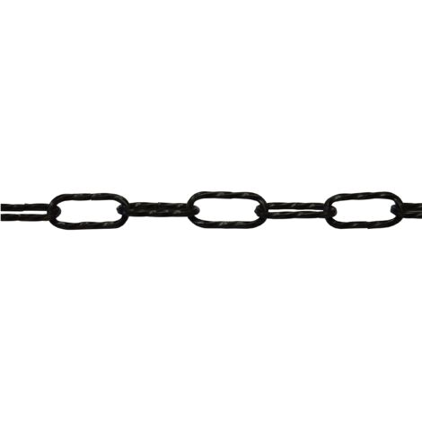 Corderie Italiane 006007258 Catena Genovese, Filo Quadro Ritorto, Nera, 3.5 x 38 x 12 mm, 1.5 m