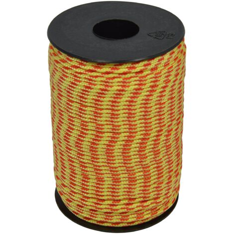 Corderie Italiane 006040637 Treccia Sky Cordino Intrecciato, Giallo/Rosso, 2 mm