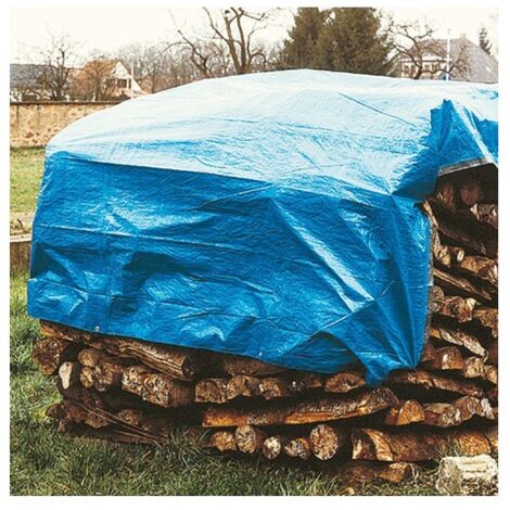 Corderies Tournonaises – Bâche de protection 1.5x6m 70 gr/m² – Protection bois contre pluie et humidité – Œillets tous les mètres pour fixation facile