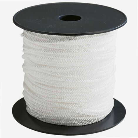 Corderies Tournonaises – Tresse polypropylène blanche 6mm x 100m – Traitée anti-UV – Résistance à la rupture 310Kg – Applications maritimes et terrestres