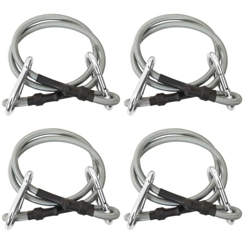 Cordes avec mousqueton 4 pcs Caoutchouc