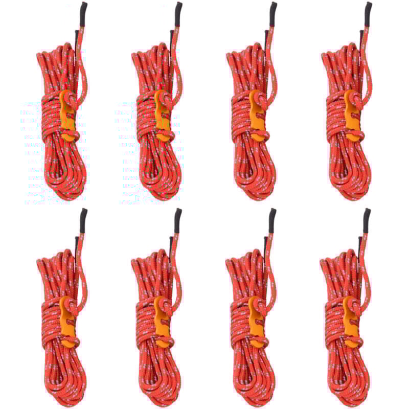 Vidaxl - Cordes de haubanage avec clés réfléchissantes 8 pcs 4 m 4 mm