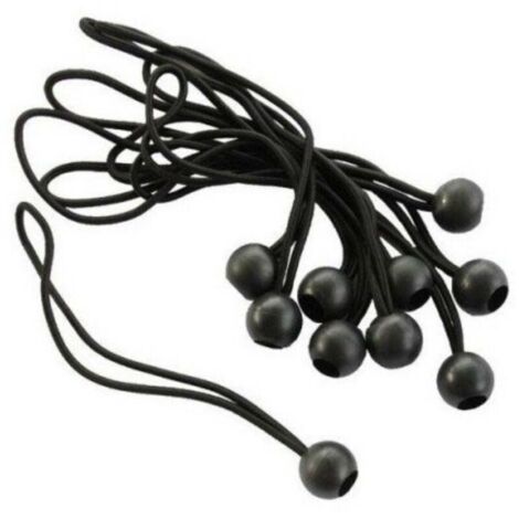 Cordes élastiques pour bâche - Lot de 10, nylon résistant aux UV, 1 mètre chacune, adaptées au camping/jardin/camions.