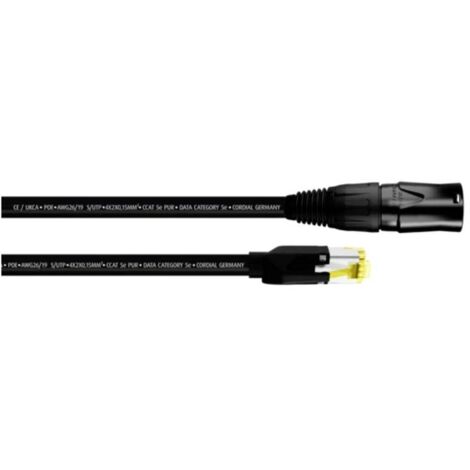 Cordial 15545 RJ45 Câble réseau, câble patch CAT 5e S/UTP 0.50 m noir gaine PUR 1 pc(s)