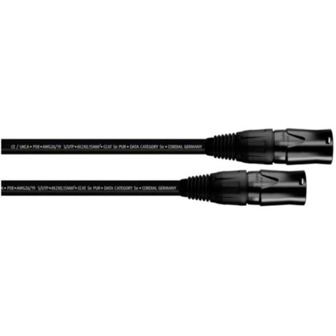 Cordial 15560 RJ45 Câble réseau, câble patch CAT 5e S/UTP 5.00 m noir gaine PUR 1 pc(s) Y119963