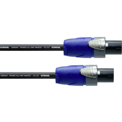 Cordial Altoparlante Cavo [1x Spina SPK - 1x Spina SPK] 2 x 2.5 mm² 15.00 m Nero