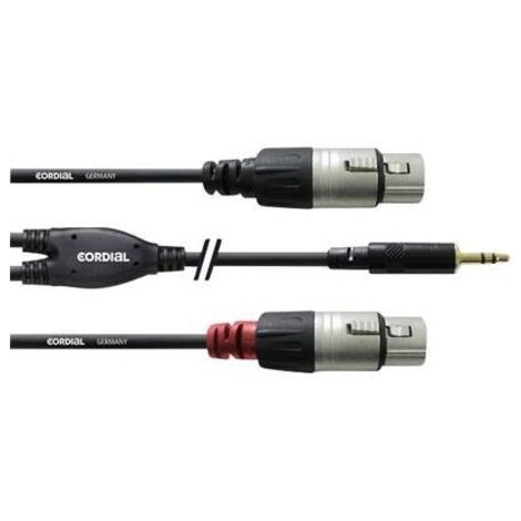 Cordial Audio Cavo adattatore [1x Spina jack da 3.5 mm - 2x Presa XLR] 1.80 m Nero