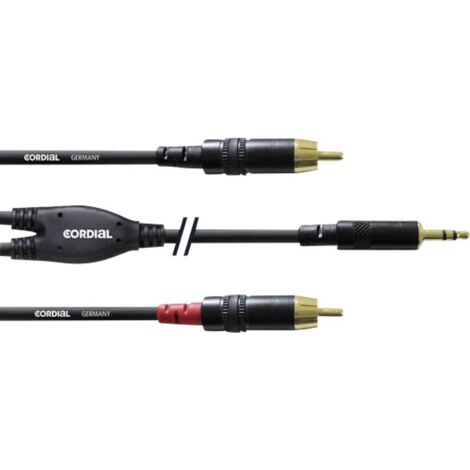 Cordial Audio Cavo adattatore [1x Spina jack da 3.5 mm - 2x Spina RCA] 6.00 m Nero
