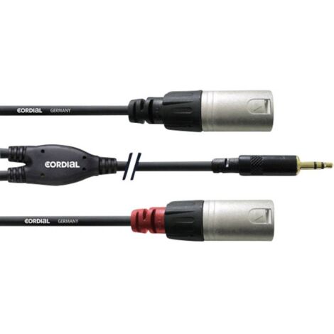 Cordial Audio Cavo adattatore [1x Spina jack da 3.5 mm - 2x Spina XLR] 1.80 m Nero