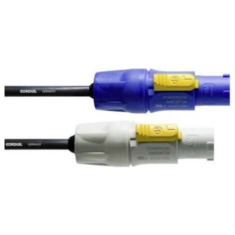 Cordial CFCA 1,5 FCB Alimentazione Cavo [1x Spina PowerCon - 1x Spina PowerCon] 1.50 m Blu, Bianco