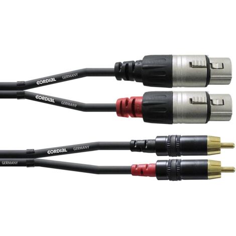 Cordial CFU 1,5 FC Audio Cavo adattatore [2x Presa XLR - 2x Spina RCA] 1.50 m Nero