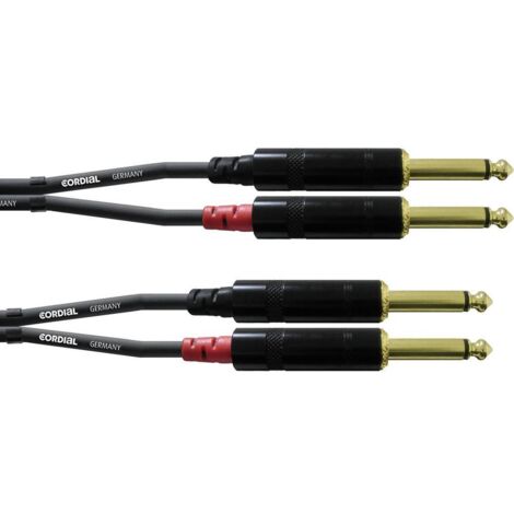 Cordial CFU 1,5 PP Audio Cavo adattatore [2x Spina jack da 6.3 mm - 2x Spina jack da 6.3 mm] 1.50 m Nero