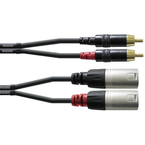Cordial CFU 3 MC Audio Cavo adattatore [2x Spina XLR - 2x Spina RCA] 3.00 m Nero
