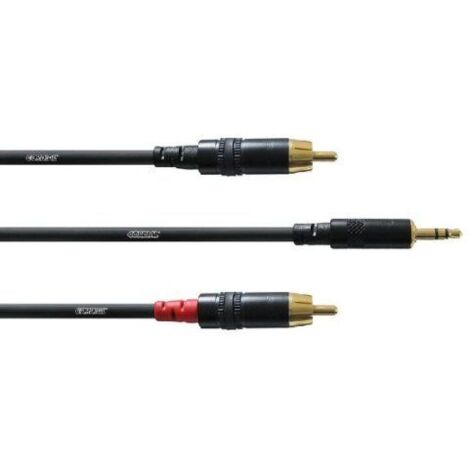 Cordial CFY3WCC Audio Cavo adattatore [1x Spina jack da 3.5 mm - 2x Spina RCA] 3.00 m Nero