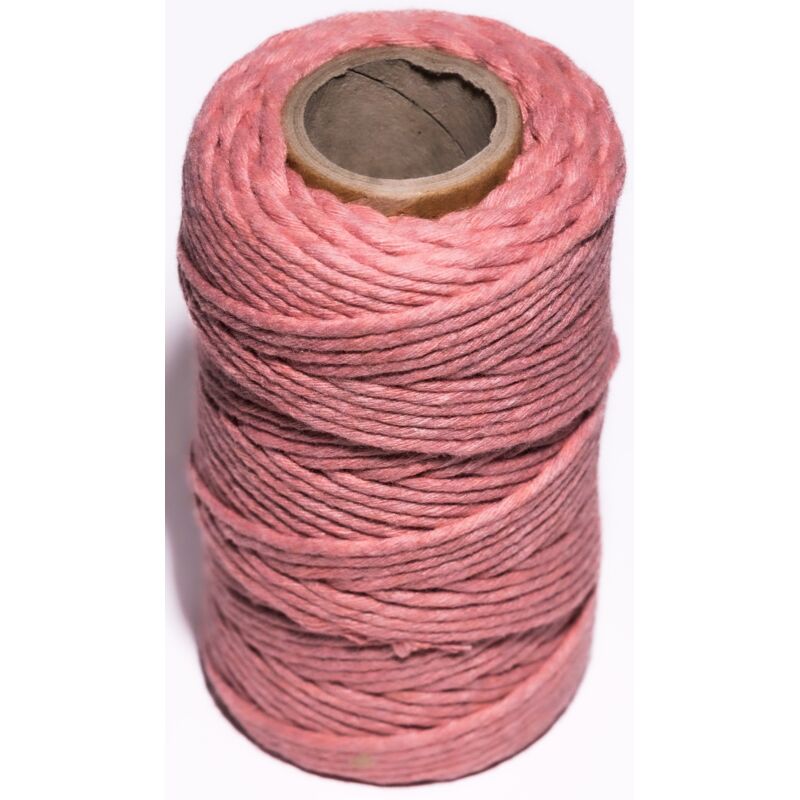 Cordino di cotone da 2 mm, colore rosa cipria, decorativo, naturale, per confezioni regalo in macramè
