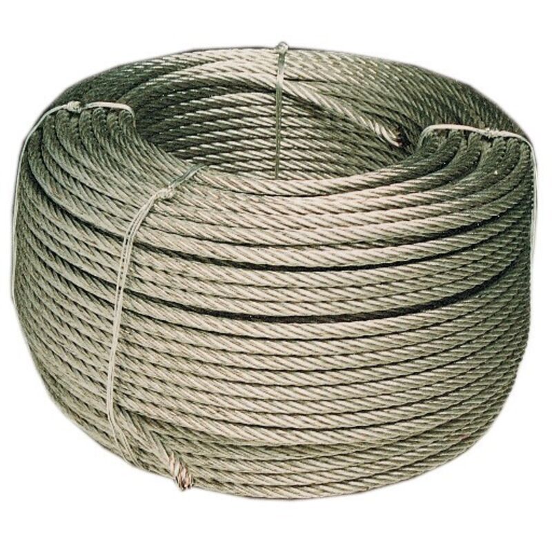 Salone - Cordino in acciaio zincato 72 fili,diametro mm.14 rotolo da 50 metri fune cavetto corda