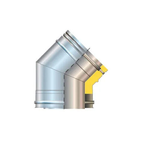 Cordivari - Curva 45° Ø150/100 Inox Aisi 316L - Doppia Parete