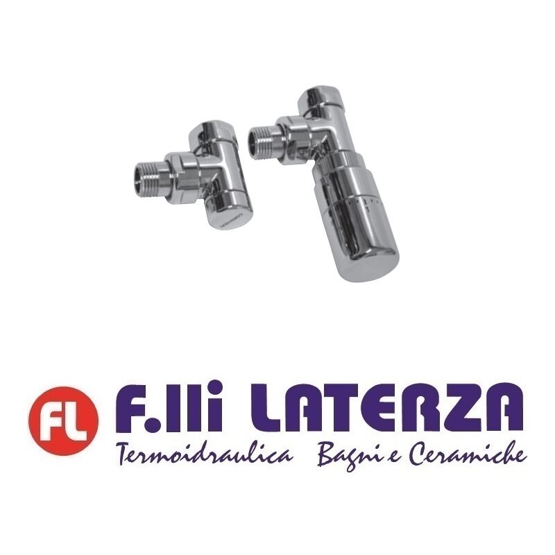 Paio Di Valvole A Squadra In Ottone Cromato Quadrate Per Radiatore E Scaldasalviette Per Tubi In Rame 15mm 61659 - Foto 6