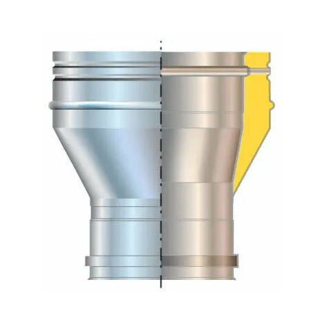 Cordivari - Raccordo Inox Ø150/100 Doppia Parete - Ø80 Femmina Mono Parete