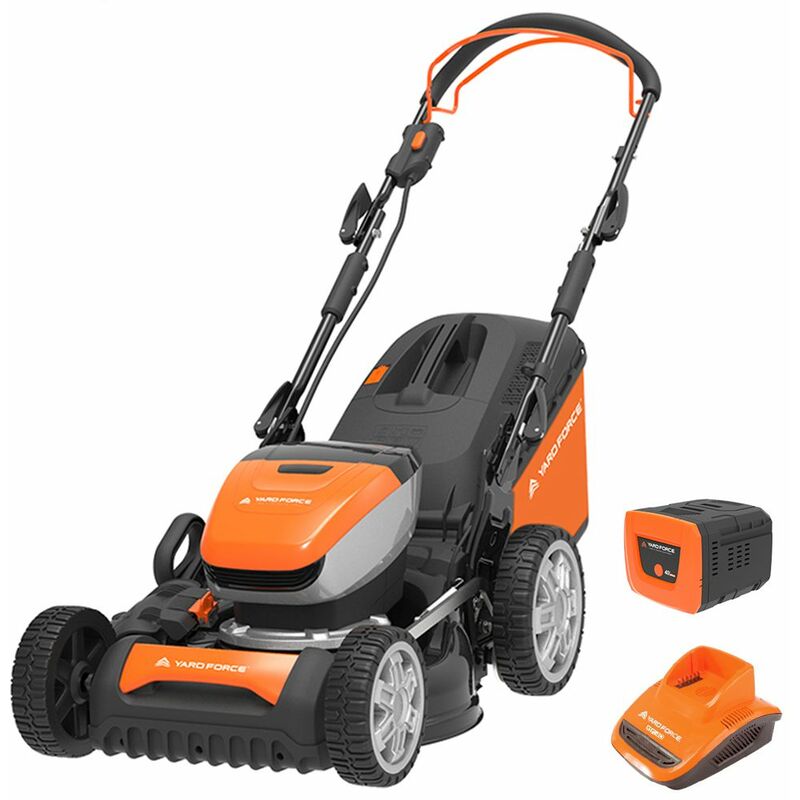 Yard Force 40V 46cm Self-Propelled Cordless Lawnmower with 4Ah Lithium-ion Battery & Quick Charger LM G46E - GR 40 range