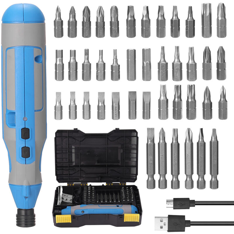 Cordless 4.0V USB Rechargeable Multi-use Electric Screwdriver 42pcs Screw Drill Bit Set Mini Power Tool Multifunction Screw Driver for Repairing