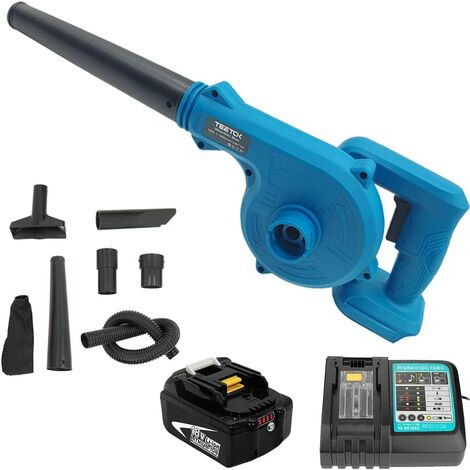 Cordless Brushless Leaf Blower 2-in-1 Compact Electric Leaf Blowers & Vacuums Compatible with MaKita 18V two 5.5Ah Battery and Charger for Lawn Care Leaf Blowing