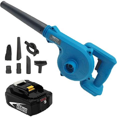 Cordless Brushless Leaf Blower Compatible with MaKita 18V 2-in-1 Compact Electric Leaf Blowers & Vacuums for Lawn Care Leaf Blowing Car Corner Dust Clearing+2Battery