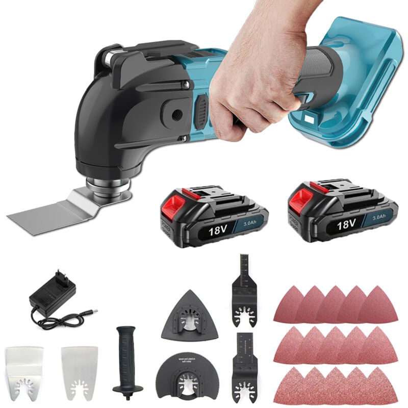 Pedony - Cordless Brushless Oscillating multi-tools, Multifunctional Tool with 22 blades, 6 Speeds , for Cutting, Carving, Drilling, Grinding,