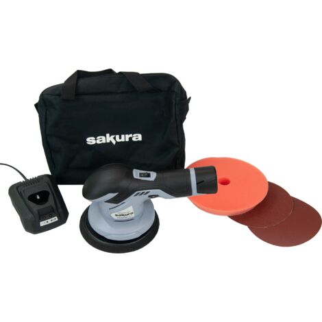 CORDLESS CAR POLISHER 12V 180MM 150MM SANDER POLISHING MACHINE & PADS KIT SS5551
