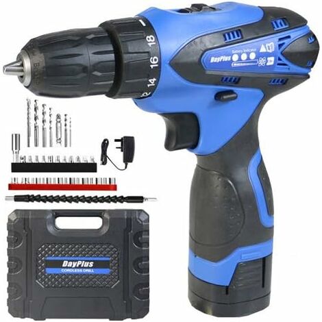 Cordless Drill/16.8V Power Drill, 35N.m, 1500mAh Batteries, 1.5H Fast Charger, 3/8 inch Chuck, 2 Variable Speed, 18+1 Torque Setting, Combi Drill Set w/Carry Case