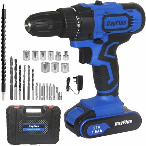 Cordless Drill Driver with Accessories, Electric Drills and Driver Sets Cordless with 350 In-lbs Torque, 16+1+1Torque Setting