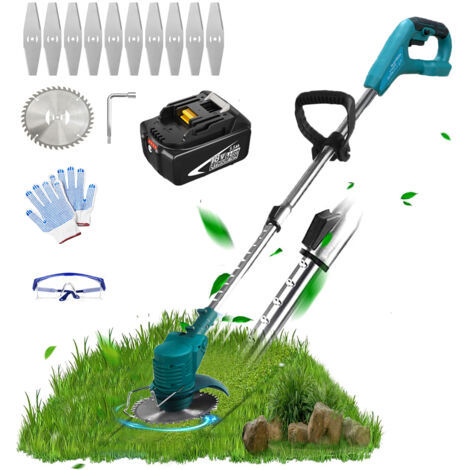 PEDONY Cordless Electric Grass Trimmer, Strimmer, Grass Cutter Garden Edger + Blades, with 1 x 5.5A Batteries, Compatible with Makita Charger
