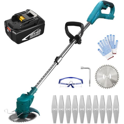 PEDONY Cordless Grass Trimmer, 30mm Electric Grass Strimmer, Grass Cutter with Blade Kits, with 5.5A Battery, Compatible with Makita Charger