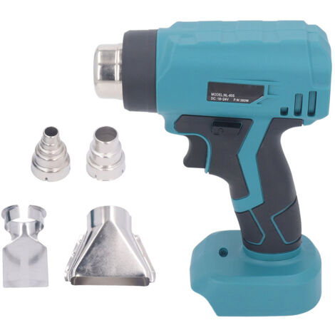 Cordless Heat Gun 360W High Power Hot Air Tool Kit 400℃ for Heat Shrink Crafting with 4 Nozzles for BL1830 18V Lithium Battery