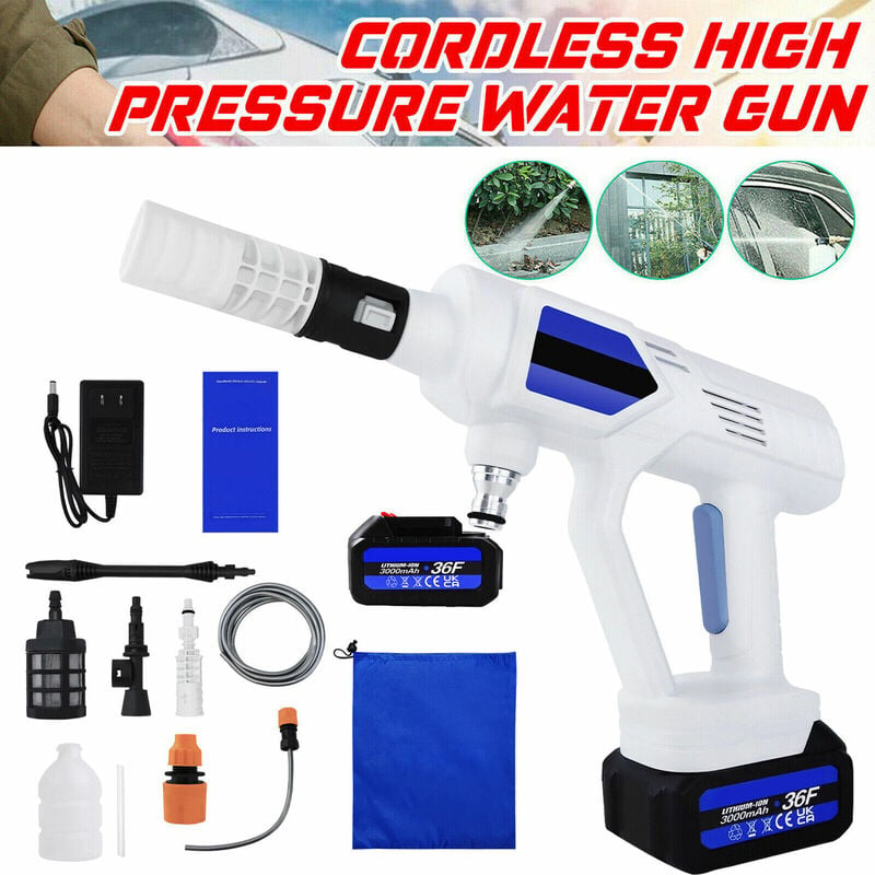 Briefness - Cordless High Pressure Cleaner Portable Pressure Washer Lightweight Cordless Jet Wash Car Washer with 1.5Ah Battery Foam Generator Nozzle