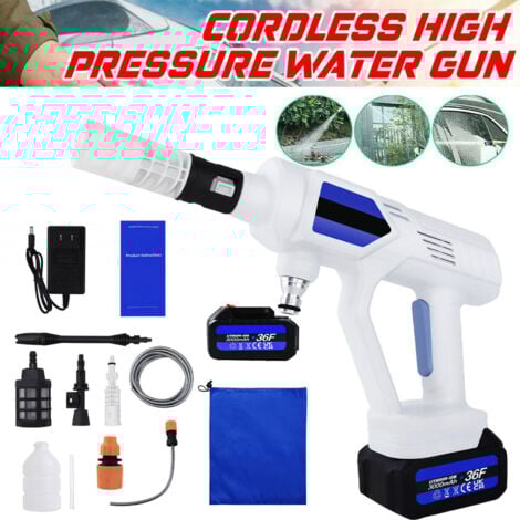 Cordless High Pressure Cleaner Portable Pressure Washer Lightweight Cordless Jet Wash Car Washer with 1.5Ah Battery Foam Generator Nozzle Water Pump 5M Hose