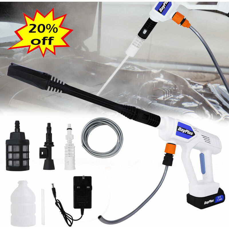 Dayplus - Cordless High Pressure Water Car Wash Gun Spray Wireless Cleaner Machine Garden