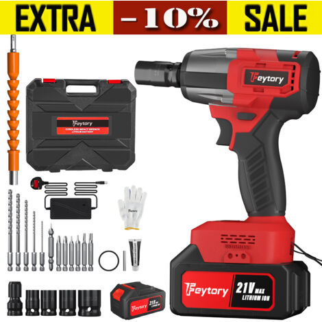 Cordless Impact Wrench 1/2" Drive Brushless Ratchet Nut Driver Drill Gun Battery