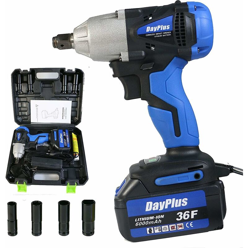 Briefness - Cordless Impact Wrench 1/2 Square 420Nm Impact Drive with 18V Lithium-Ion Battery