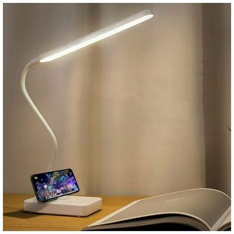 Cordless Led Desk Lamp USB Rechargeable 2000mah Battery Powered, Touch Control 3 Colors 6 Brightness Dimmable, Portable Table Lamp for Kids Reading Study Book Light Bedroom Bed Side