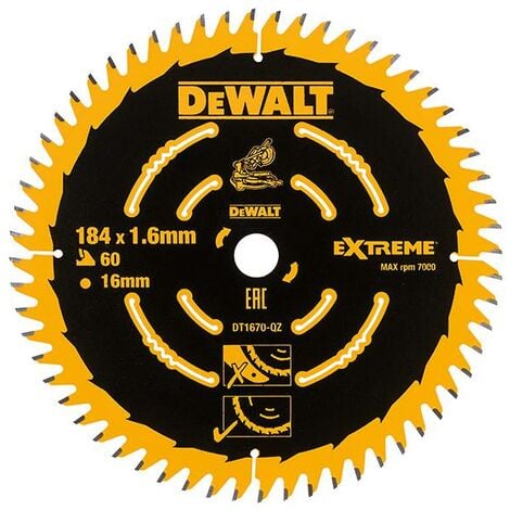 DEWALT Cordless Mitre Saw Blade For Dcs365 184 X 16Mm X 60T