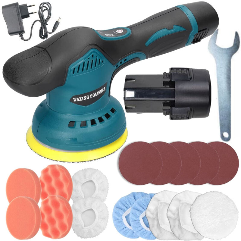 Cordless Orbital Polisher – Adjustable 8-Speed Sander and Polisher for Car, Boat, and Surfaces, Ergonomic Design