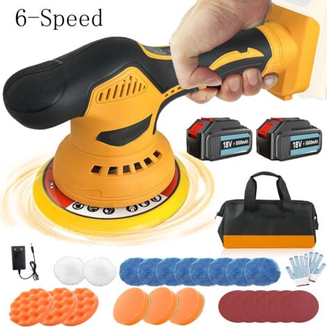 PEDONY Cordless Polisher Buffer Car Sanding Polishing machine Handheld+2x 5.5A Battery+Charger-Compatible with Makita Battery