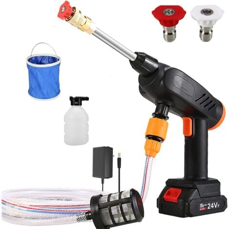 Cordless Pressure Washer with Accessory Kit 24v Battery and Charger Included Suitable for Washing Cars Fences Pool Liner Patio Floors ( Color : Black )