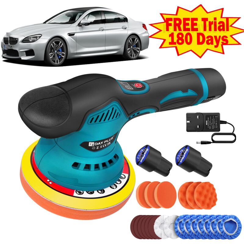 Cordless Rotary Car Polisher Buffer Small Polishing Machine Detailing Pad Kit