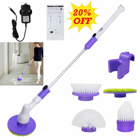 Portable Electric Cleaning Brush, Usb Rechargeable 360 Rotating Scrubber,  Spin Scrubber With 3 Replaceable Heads